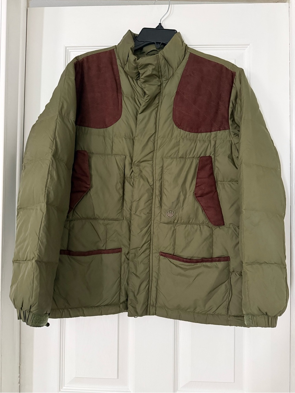 Beretta  Women’s size 12 Olive Green Puffer Jacket with Brown Accents